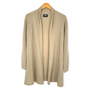 Beryll | O/S | 100% Cashmere Super Soft Beige Open Front Cardigan Sweater